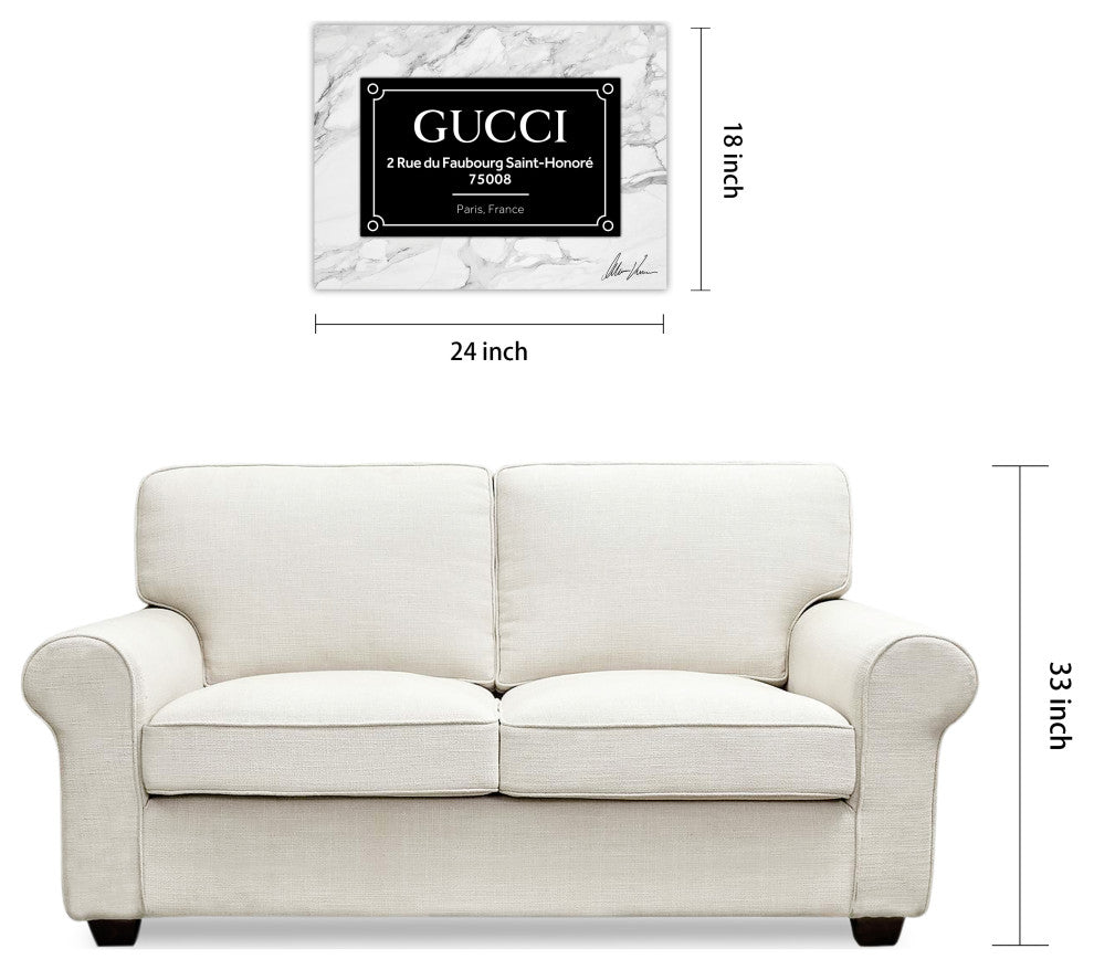 "Prestige G" Frameless Free Floating Reverse Printed Tempered Glass Wall Art