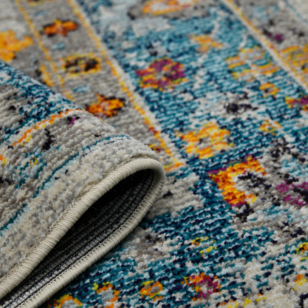 Montana Filomina Area Rug, Blue, 7'10" x 10'10", Bordered