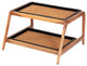 Double-Tier Natural Stand With 2-Pair Rubber Boot Trays Smoked Oak