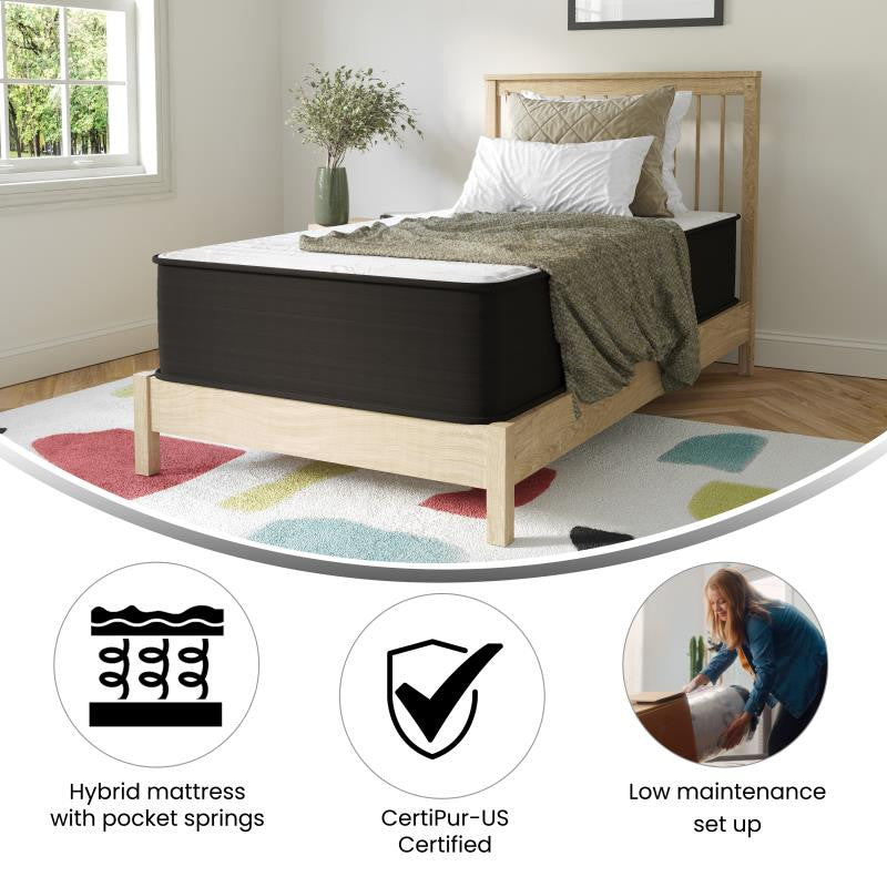 Dream 12 Inch Hybrid Mattress in a Box - -Twin
