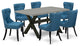 X696Si121-7, 7-Piece Set, 6 Chairs, Table and Wooden Cross Legs-and Black