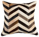 18"x18"x5" Stunning Tricolor Chevron Torino Kobe Cowhide Pillow