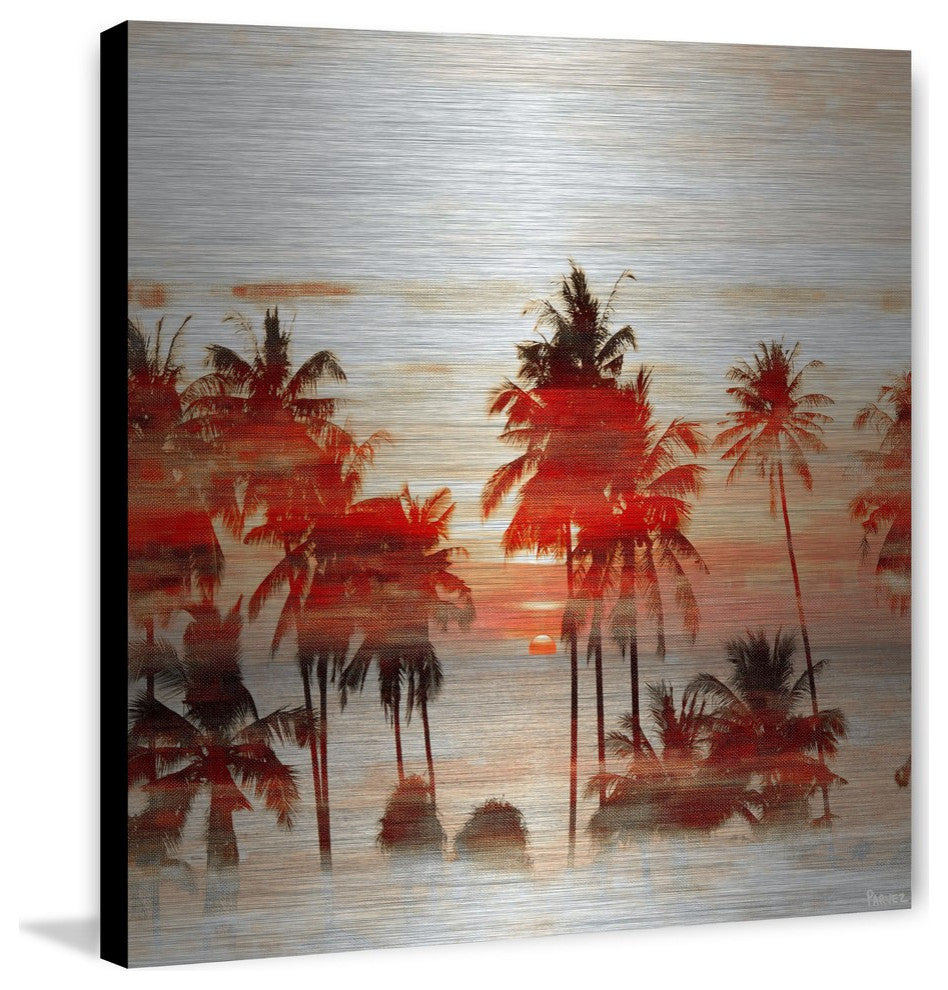 "Red Night" Print on Brushed Aluminum, 32"x32"
