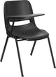 Black Ergonomic Shell Chair with Right Handed Flip-Up Tablet Arm