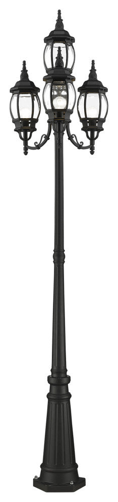Textured Black Traditional, Colonial, French Historical, Outdoor Post Light