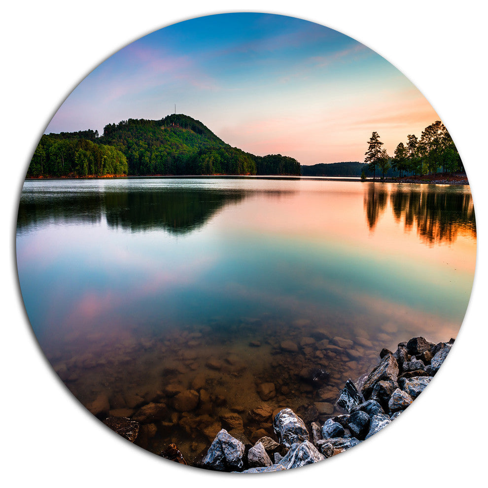 Lake Allatoona At Red Top Mountain, Seashore Disc Metal Artwork, 23"
