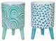 Pot With Legs, 2-Piece Set, 3.75"Dx6"H Dolomite