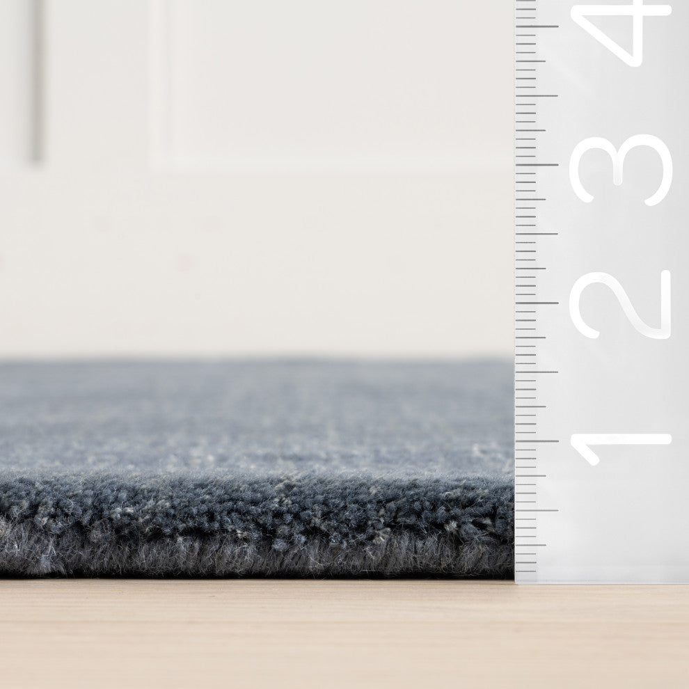 Arrel Speckled Wool-Blend Area Rug, Denim 6' x 9'