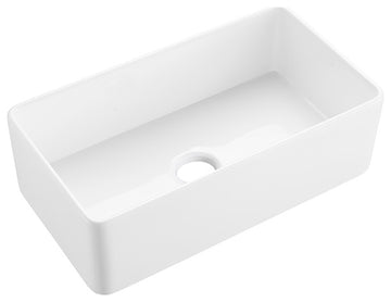 30-inL x 18-inW Farmhouse Apron Front White Ceramic Kitchen Sink