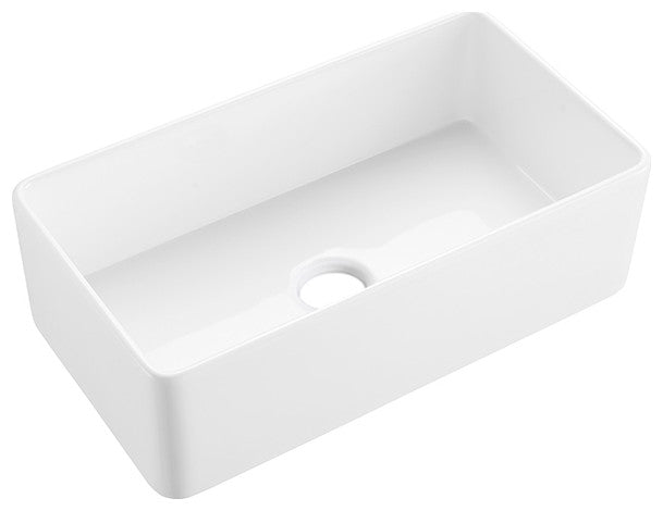 30-inL x 18-inW Farmhouse Apron Front White Ceramic Kitchen Sink