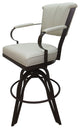 Miami Counter 26" or 30" Metal Bar Stool - A Base, Ocean Beige Vinyl - Brown, 26"