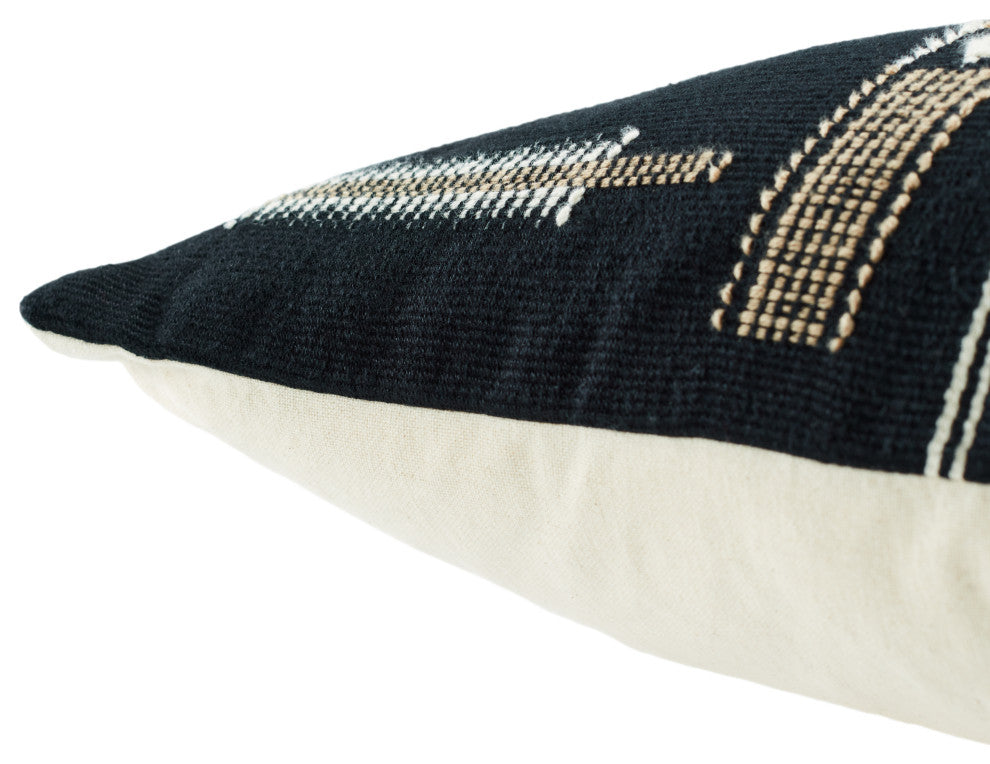 Jaipur Living Longkhum Tribal Black/Tan Poly Fill Pillow 18" Square