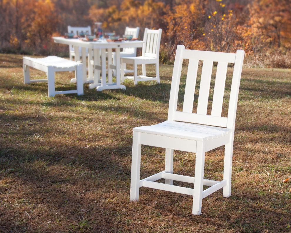 Polywood Traditional Garden Dining Side Chair, Sand