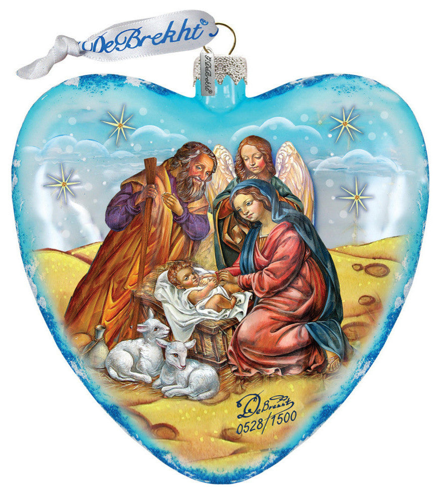 Hand Painted Scenic Glass Ornament Limited Edition Nativity