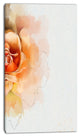 Orange Rose Flower Watercolor, Flower Artwork on Canvas, 16"x32"