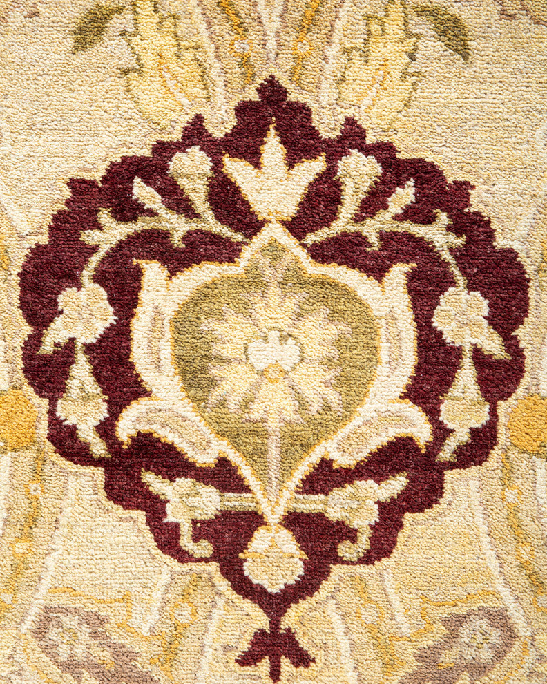 Eclectic, One-of-a-Kind Hand-Knotted Area Rug Ivory, 9' 2" x 12' 2"