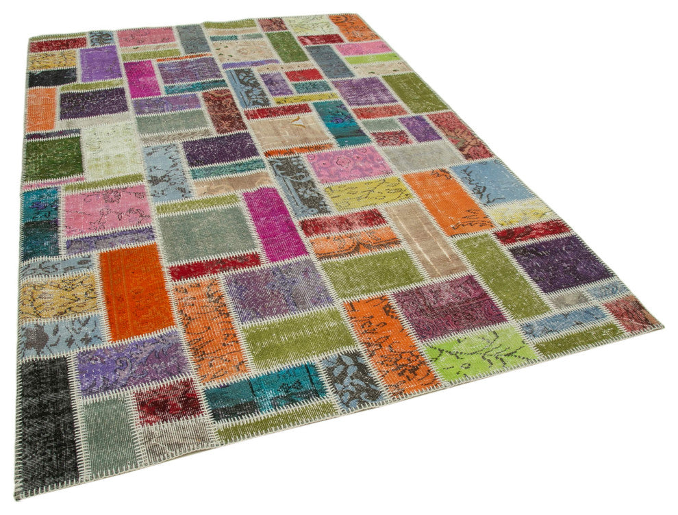 Rug N Carpet - Hand-Knotted Oriental 5' 9" x 8' 4" Vintage Patchwork Area Rug