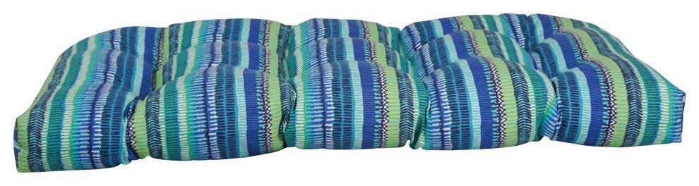 42"X19" U-Shaped Patterned Tufted Settee/Bench Cushion, Baranquilla Curacao