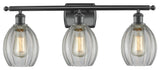 Eaton 3-Light LED Bath Fixture, Matte Black, Glass: Clear