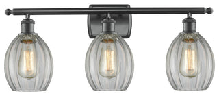 Eaton 3-Light LED Bath Fixture, Matte Black, Glass: Clear