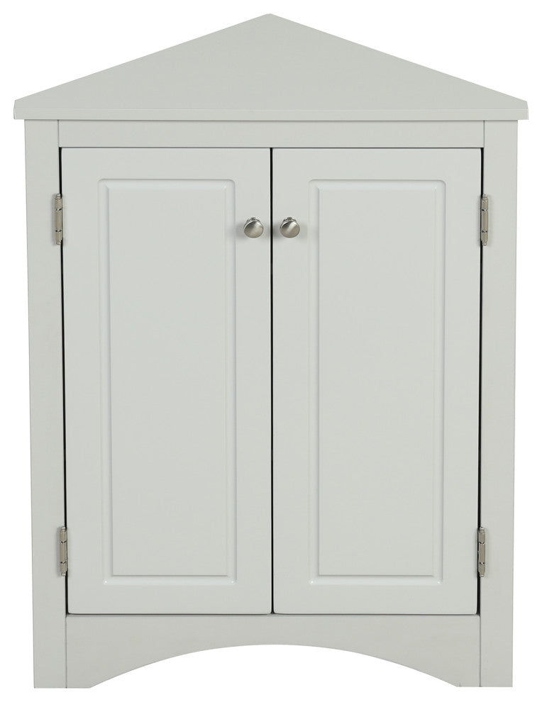 Stylish Triangle Bathroom Storage Cabinet with Adjustable Shelves, Gray