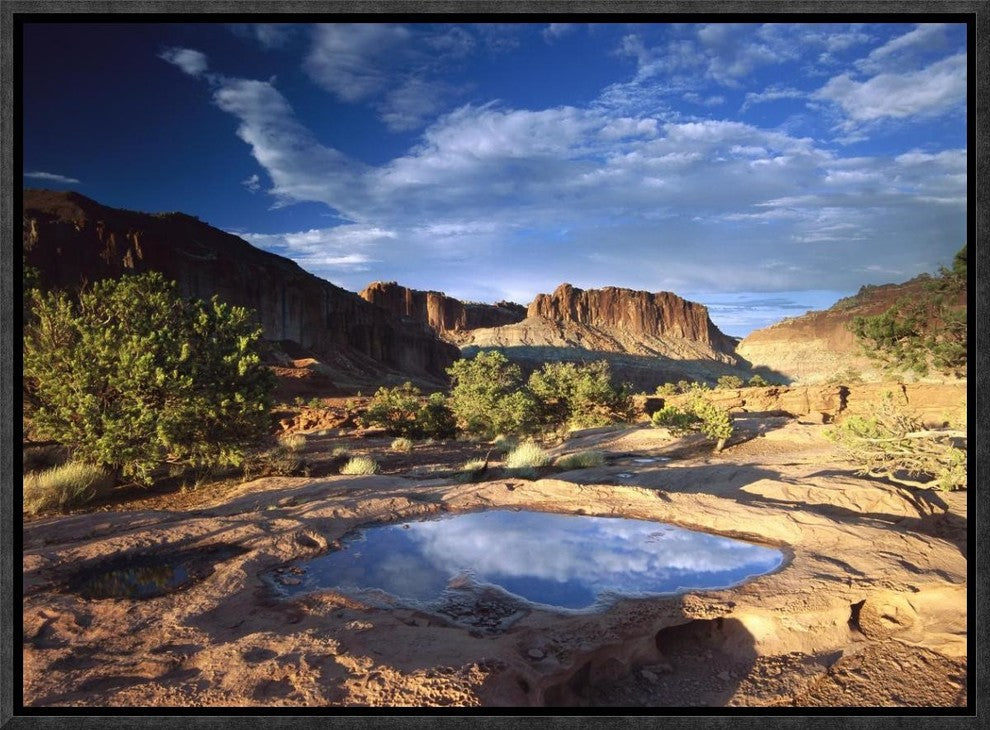 Water Pothole At Panorama Point, Capitol Reef National Park, Utah, 16"x12"