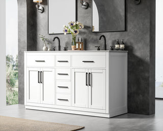 Home Living 60" Double Bathroom Vanity, White