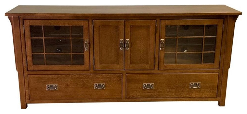 Mission Quarter Sawn Oak 72" TV Stand, Walnut (AW)