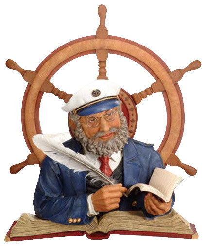 Captain and Ship Wheel Wall Plaque