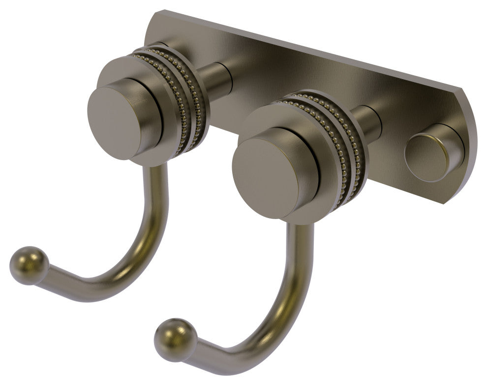 Mercury 2 Position Multi Hook with Dotted Accent, Antique Brass