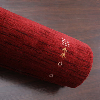 HAND KNOTTED LOOM WOOL ECO-FRIENDLY AREA RUGS - Rectangle, Red, Contemporary