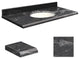 Quartz 25"x19" 1 Sink Vanity Top, White Bowl, Milky Way, 8" Offset