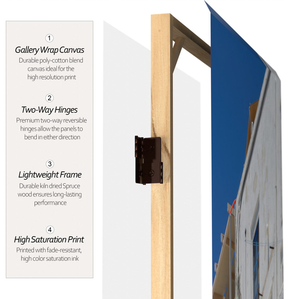 6' Tall Double Sided Santorini Greece Room Divider