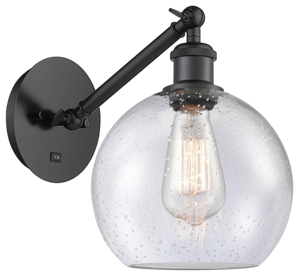Innovations 317-1W-BK-G124-8-LED 1-Light Sconce, Matte Black
