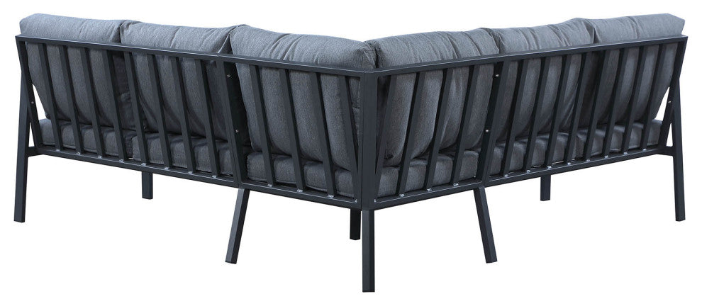 Rossio Outdoor Sectional Conversation Set ,Aluminum Frame,Teak Finish