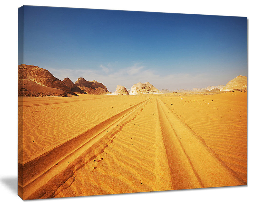 "Road in White Desert Egypt" Modern Landscape Wall Art Canvas, 40"x30"