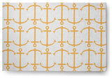 Anchor Pattern Nautical & Coastal Chenille Area Rug, Egg Yolk Yellow, 4'x6'