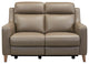 Wisteria Loveseat In Light Brown Wood Finish And Taupe Genuine Leather