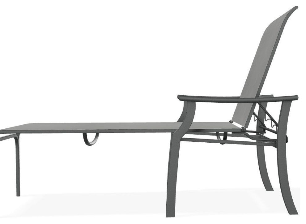St. Catherine Sling 4-Position Outdoor Chaise Lounge, Alloy/Graphite