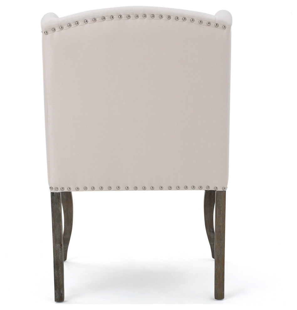 GDF Studio Asheville Modern Fabric Wingback Chair, Beige