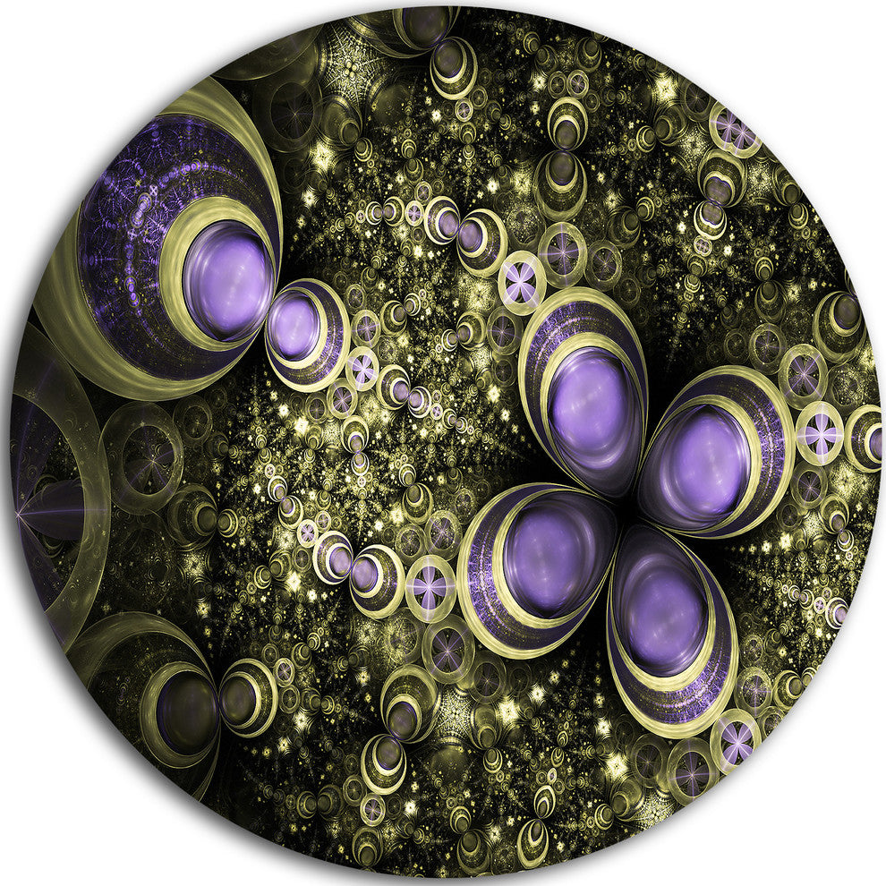 Fractal Flower Light Brown Digital Art, Flower Disc Metal Wall Art, 23"