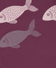 Fish Line, Animal Print Napkin, Purple, Set of 4
