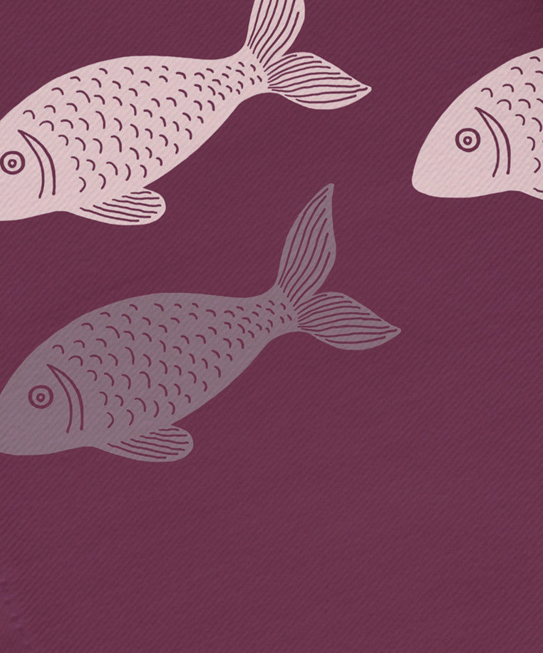 Fish Line, Animal Print Napkin, Purple, Set of 4