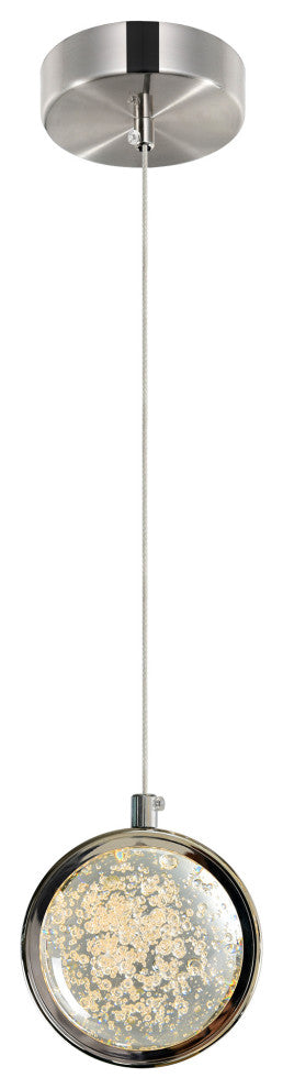 Salvador 4 in LED Integrated Polished Nickel Pendant