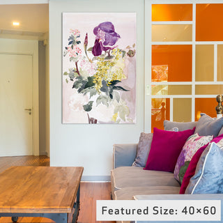 "Flower Piece With Iris, Laburnum, And Geranium" Wrapped Canvas Print, 26x18x1.5