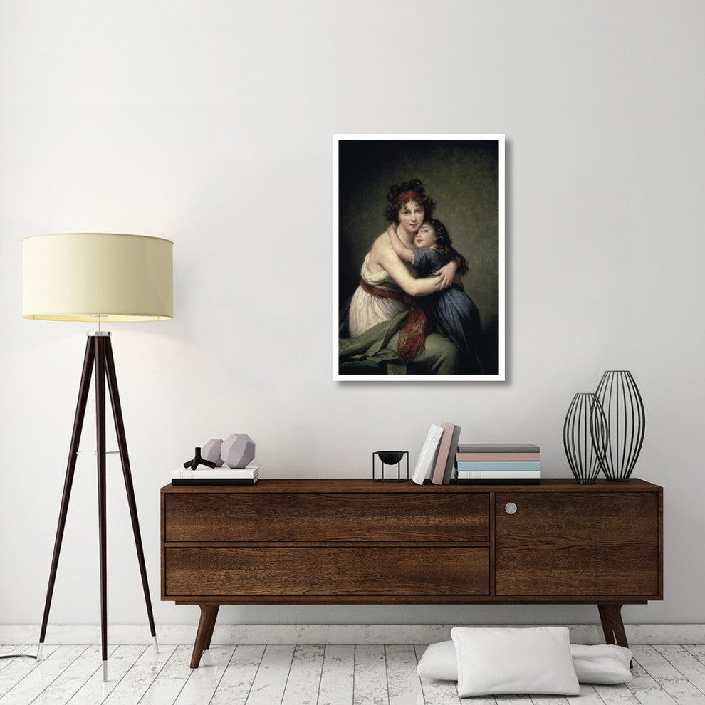 "Madame Vigee Le Brun and Her Daughter" Paper Art, 29"x42"