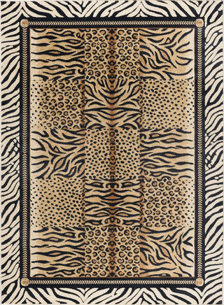 Savannah Contemporary Animal Beige Rectangle Area Rug, 5' x 7'