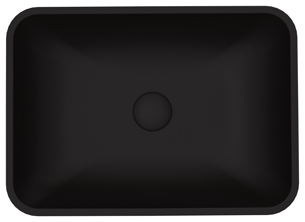 VIGO Sottile 18"L x 13"W x 4"H Glass Rectangular Vessel Bathroom Sink, Black