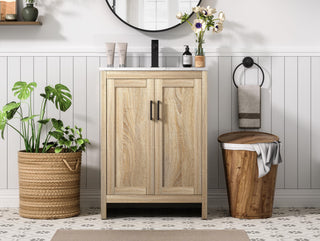 Home Living 24" Single Bathroom Vanity, Mango Wood