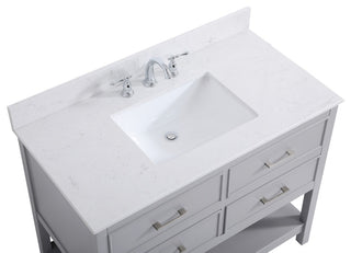 Skylar 42" Single Bathroom Vanity, Gray, With Backsplash